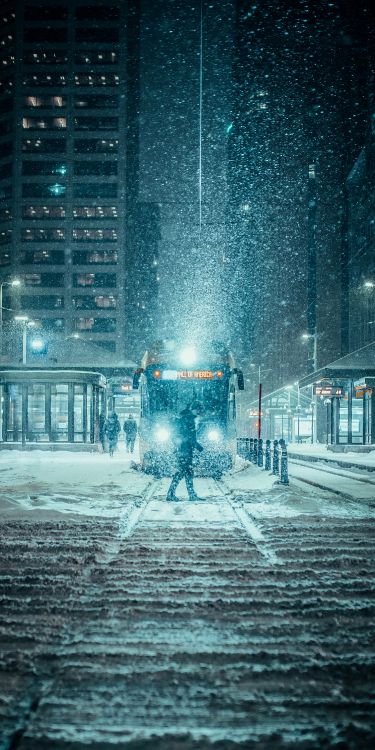 Winter-Stadt, Schnee, Winter, Seoul, Wasser. Wallpaper in 1500x3000 Resolution