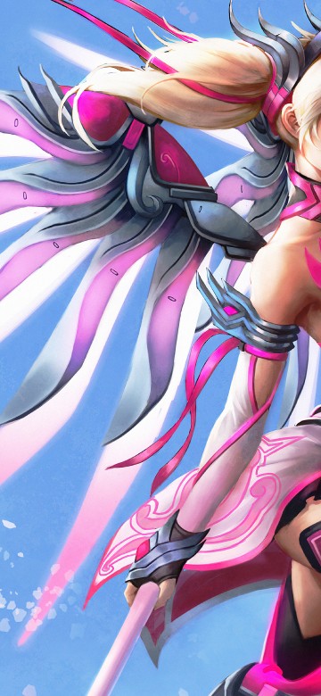 Image overwatch pink mercy art, Overwatch, Mercy, art, shadows