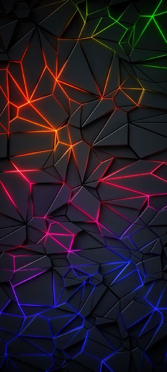 Neon-Beleuchtung, Licht, RGB-Farbmodell, Purpur, Dreieck. Wallpaper in 1080x2400 Resolution