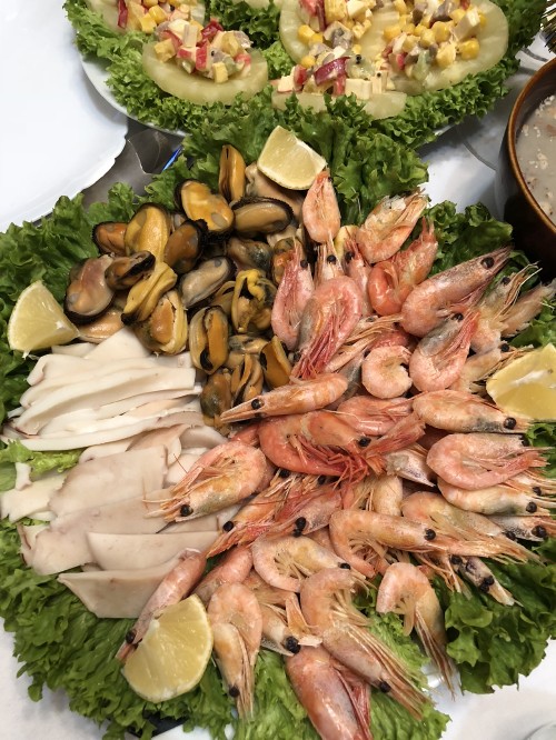 Image shrimp, leaf vegetable, thai cuisine, salad, food