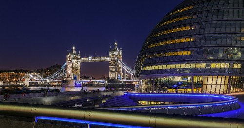 Image white and blue dome building