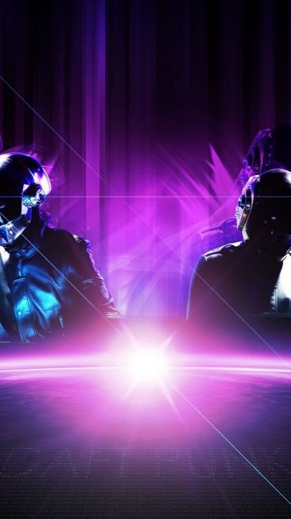 daft punk, purple, light, violet, stage