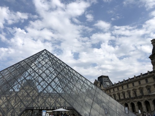 Image louvre, monument, faade, nature, crowd