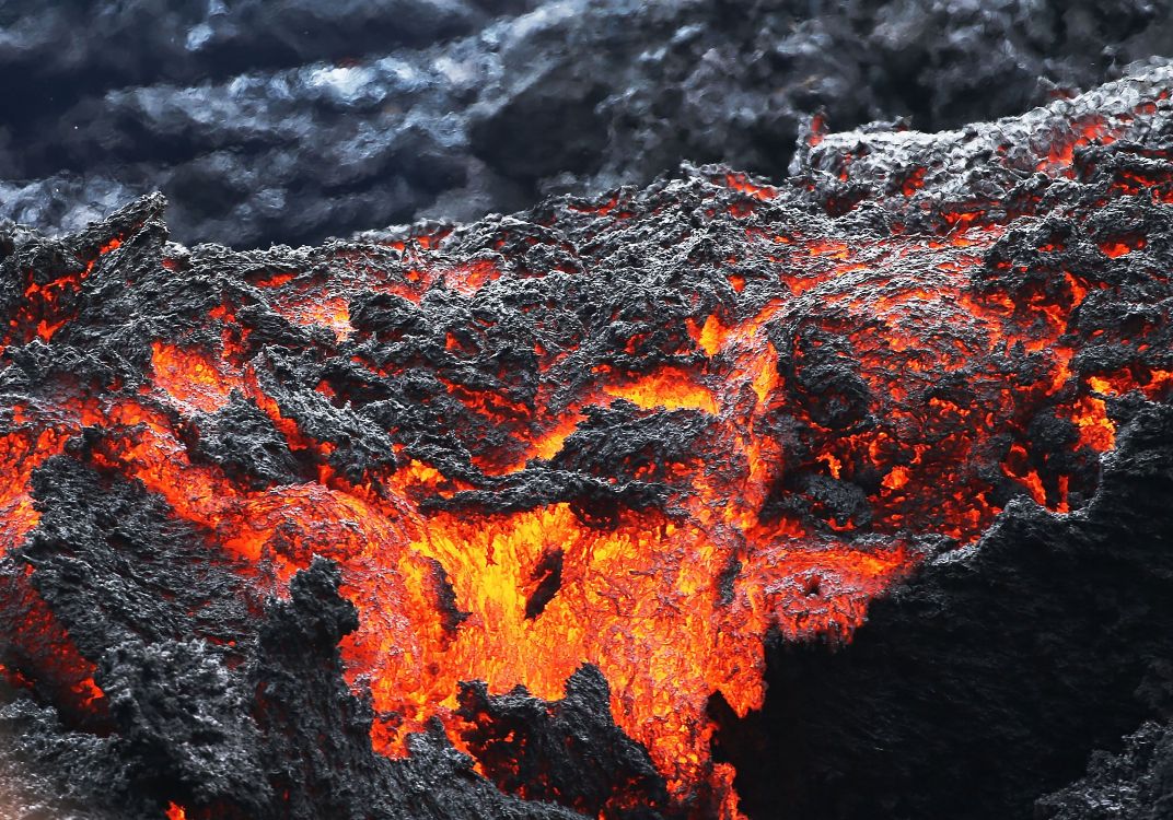 orange and black rock formation