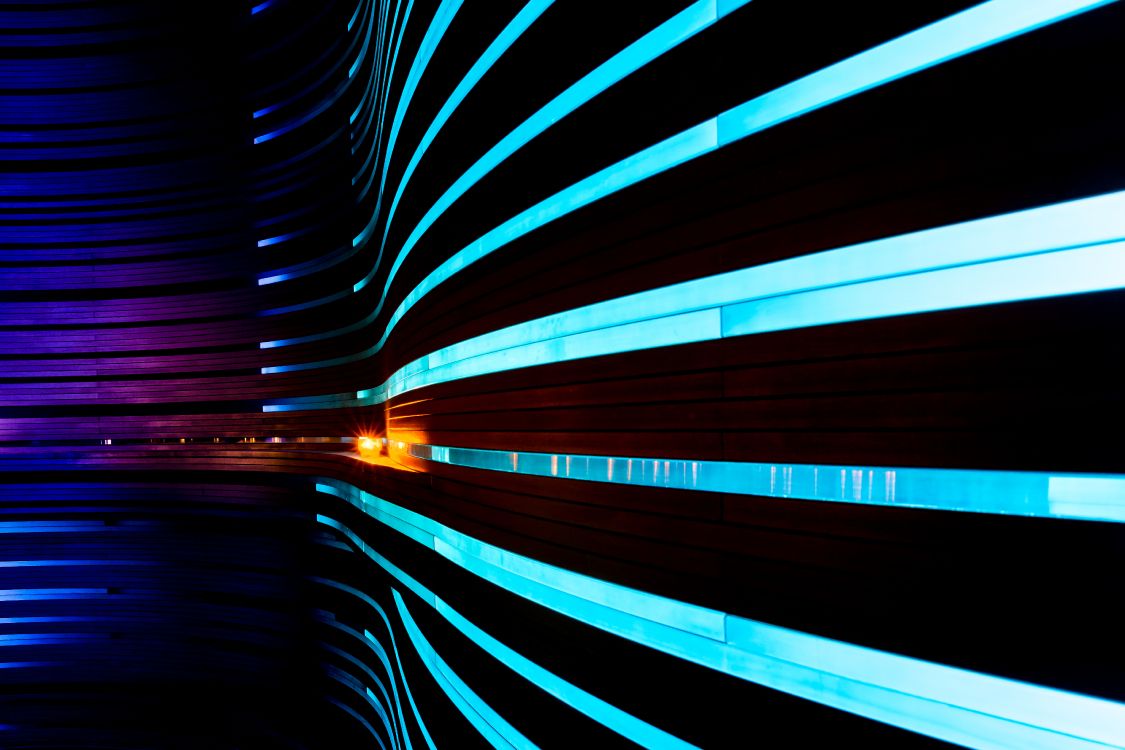 Luz Azul y Negra en el Túnel. Wallpaper in 5211x3474 Resolution