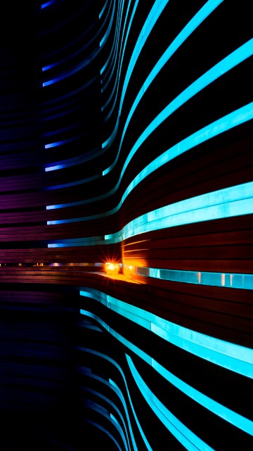 Image blue and black light in tunnel