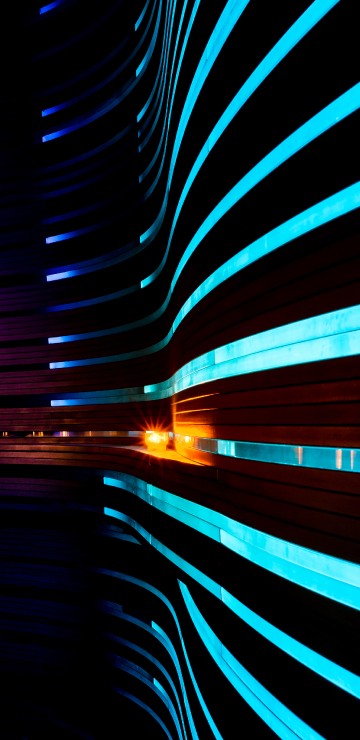 Image blue and black light in tunnel