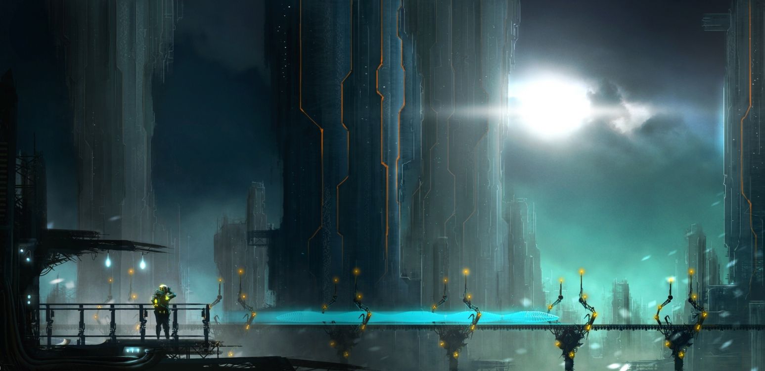 Peinture Abstraite Bleue et Noire. Wallpaper in 3370x1633 Resolution