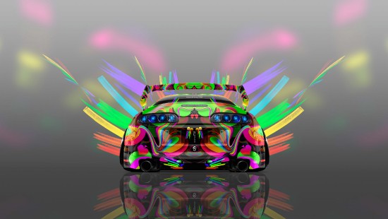 Image green purple and pink led light