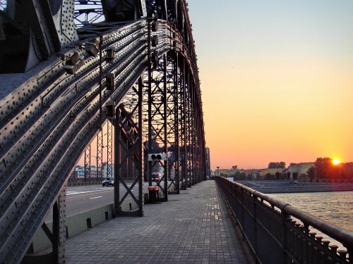 Image people walking on bridge during daytime