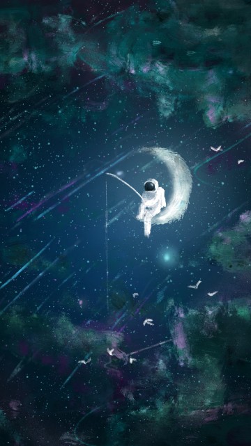 Image white and black space ship on water