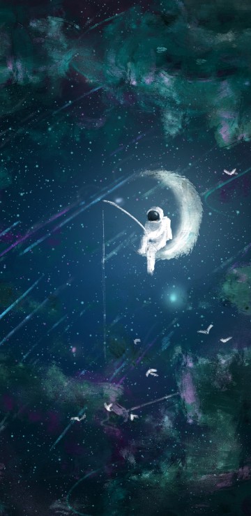 Image white and black space ship on water
