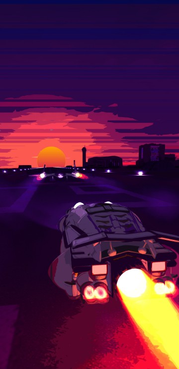 Image black car on road during sunset