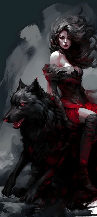 Dogge, Gothic Fashion, Carnivore, Kunst, Lange Haare. Wallpaper in 1080x2400 Resolution