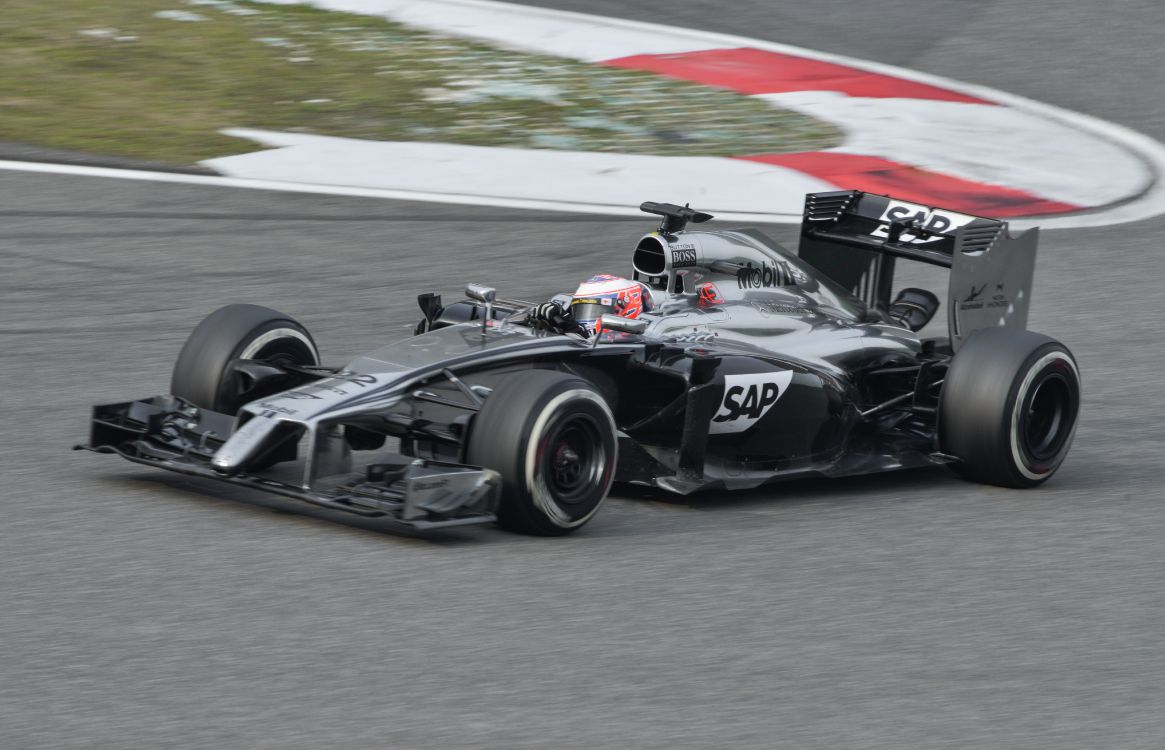 Black and White f 1 Car on Gray Asphalt Road. Wallpaper in 6125x3941 Resolution