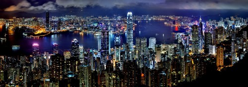 Image city skyline during night time