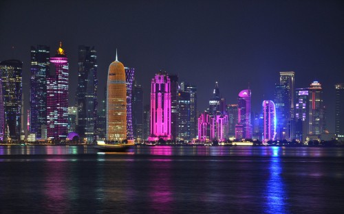 Image city skyline during night time