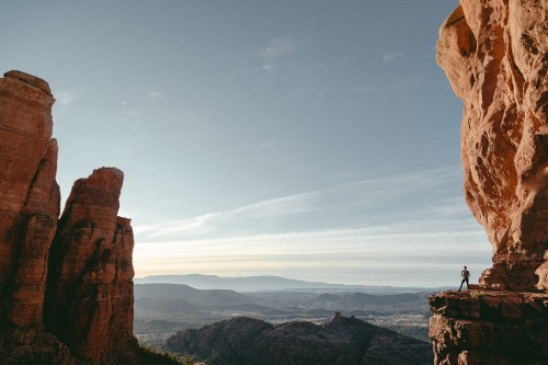 Image cathedral rock, cliff, rock, formation, arch