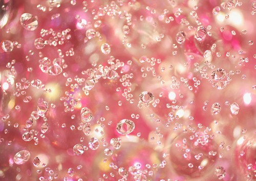 Image pink and white bubbles in close up photography