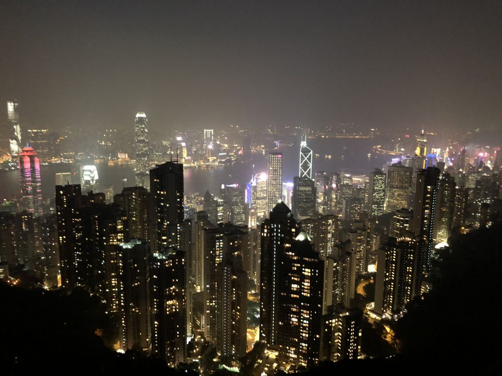 Hong Kong, victoria harbour, night, tower block, metropolis