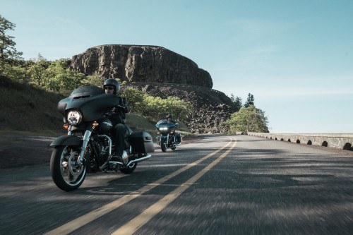 Image black motorcycle on road during daytime