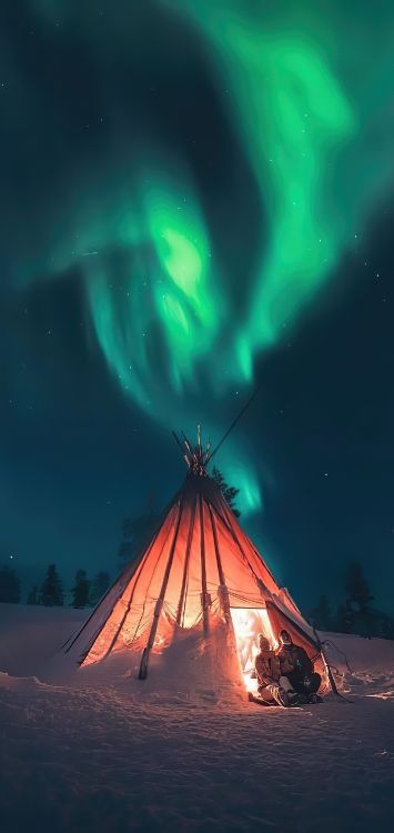 Luz, Aurora, Rovaniemi, Ambiente, Naturaleza. Wallpaper in 1420x3000 Resolution