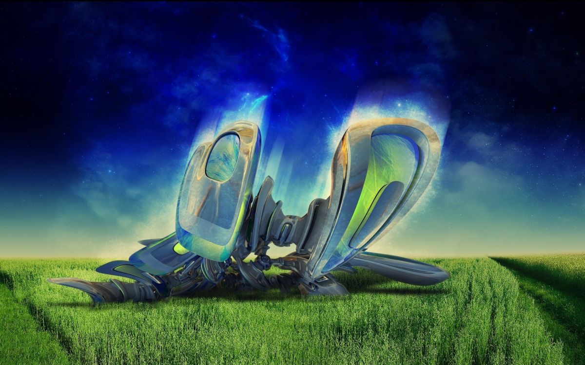 Chaussures Nike Bleu et Noir Sur Terrain D'herbe Verte. Wallpaper in 1920x1200 Resolution