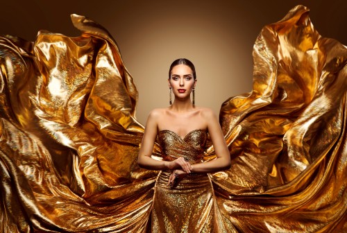 Image gold, dress, gown, fashion, beauty