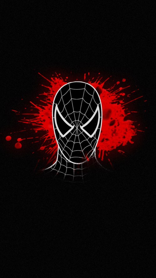 Image spider-man, minimalism, art, superhero, head