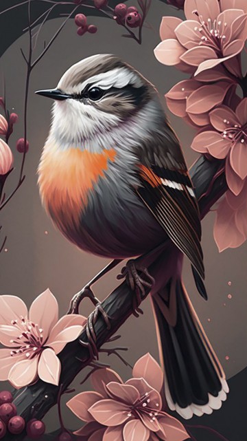 Image art, birds, bird, botany, flower