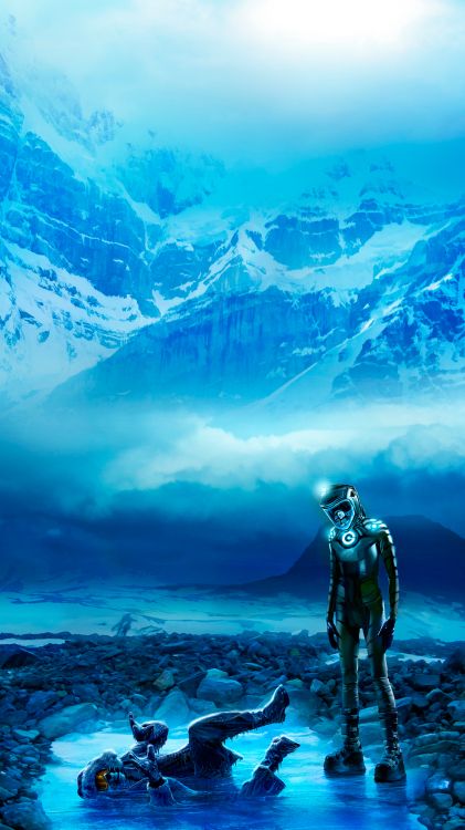 Neige, Blue, Les Gens Dans la Nature, Azure, Paysage Naturel. Wallpaper in 1080x1920 Resolution