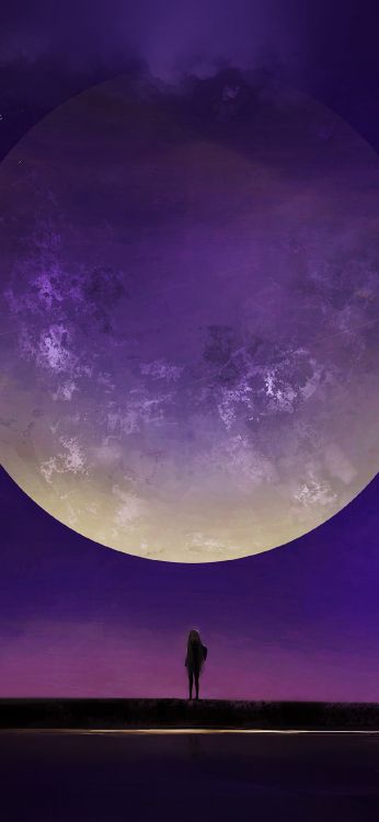 月亮 气氛 紫色的 黑色的 自然环境高清壁纸 日本动漫图片 桌面背景和图片