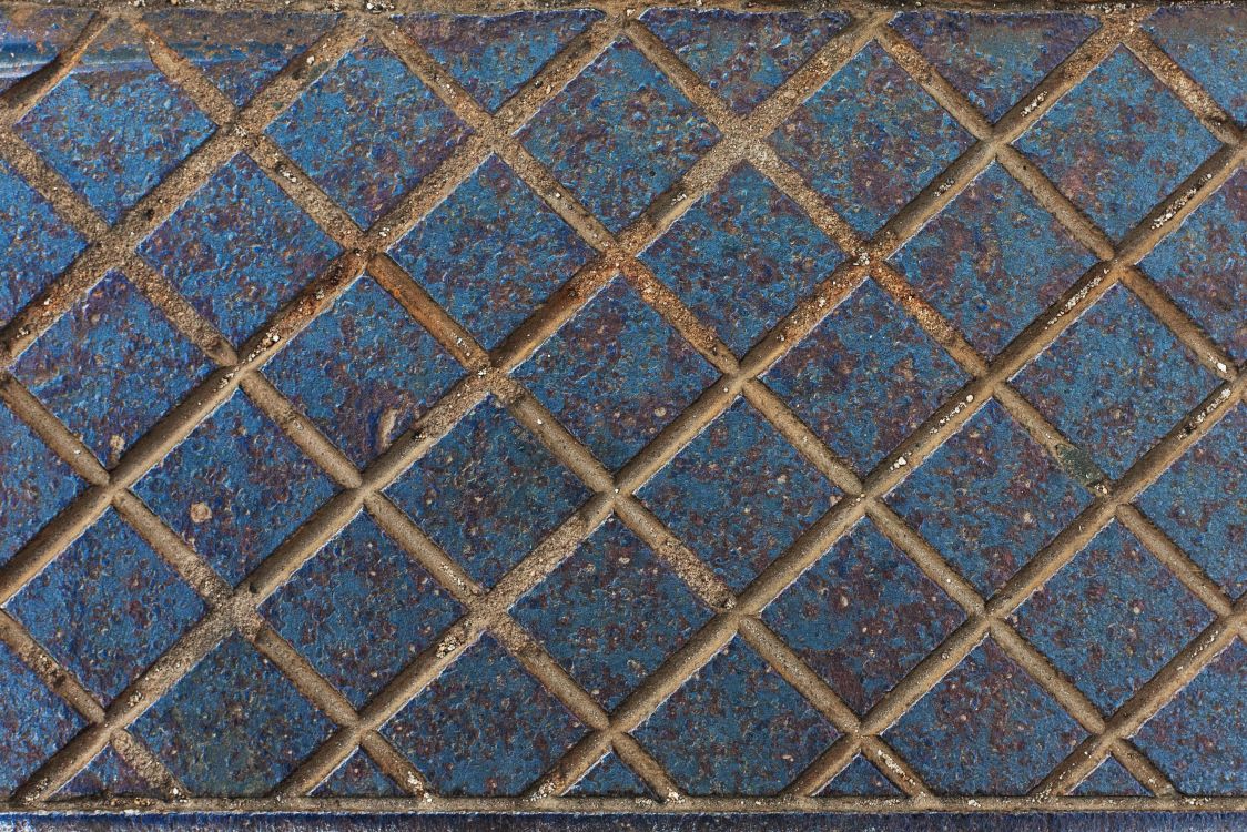 blue and brown concrete floor