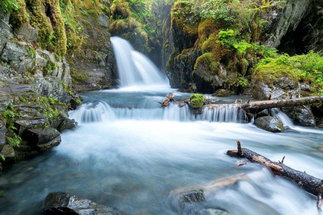 time lapse photography of waterfalls