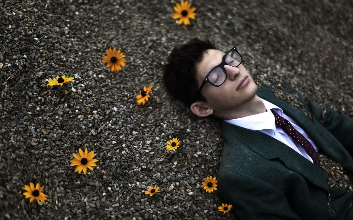 technology, glasses, eyewear, yellow, flower