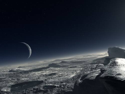 Image white and black mountain under blue sky during night time