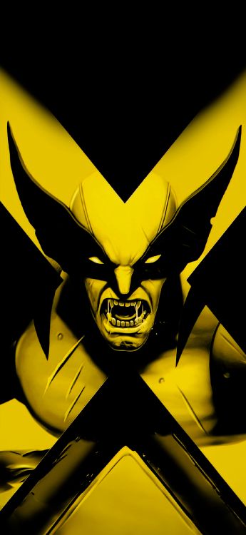 Wolverine-PC, Tablet, Kopf, Schwarz, Cartoon. Wallpaper in 1179x2556 Resolution