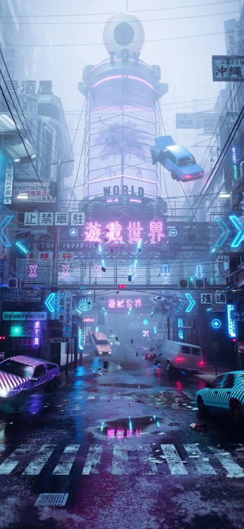 艺术, 抽象艺术, 科幻小说, 未来主义, 紫色的 壁纸 1772x3839 允许