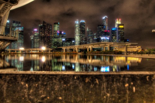 Image city skyline during night time