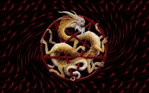 Image red and white dragon illustration