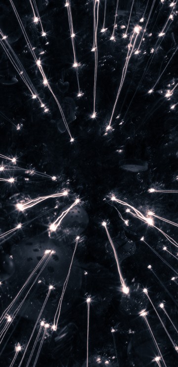 Image blue and white string lights