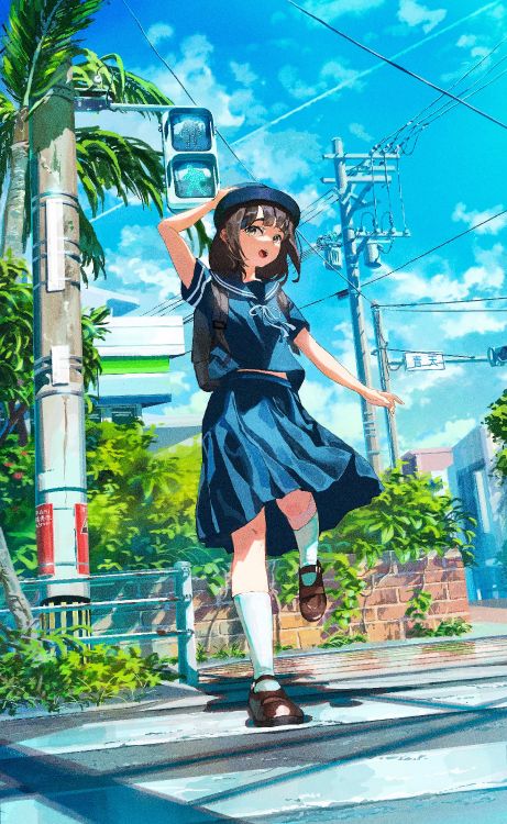 Anime, Arte, Azul, Azure, Vestido. Wallpaper in 2367x3850 Resolution