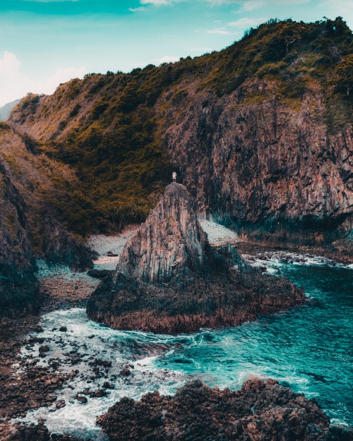 Image coast, sea, water, cloud, mountain