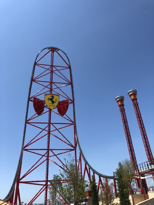 Image roller coaster, ferris wheel, nature, daytime, infrastructure