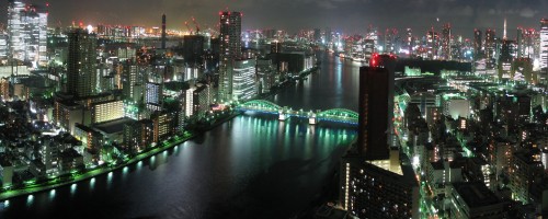 Image city skyline during night time