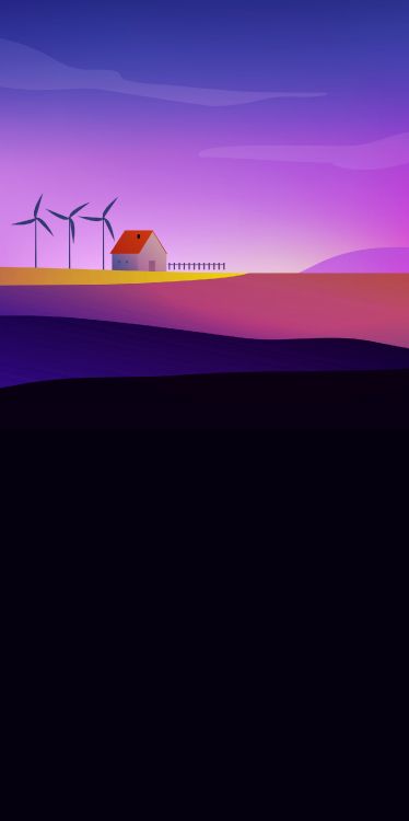 Atmosphäre, Cloud, Purpur, Windmühle, Naturlandschaft. Wallpaper in 1536x3073 Resolution