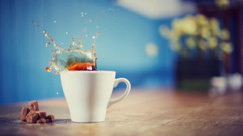 Image white ceramic mug with brown liquid