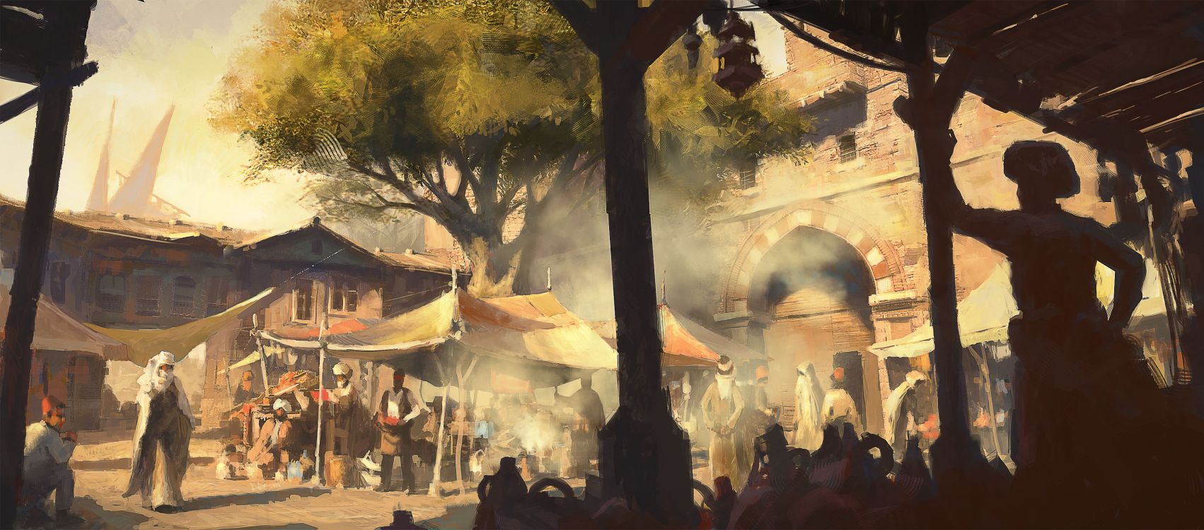 Gente Caminando en el Parque Durante el Día. Wallpaper in 3500x1542 Resolution