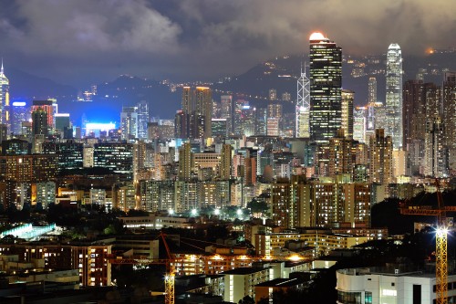 Image city skyline during night time