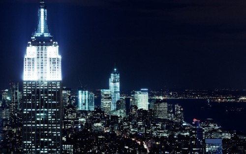 Image city skyline during night time